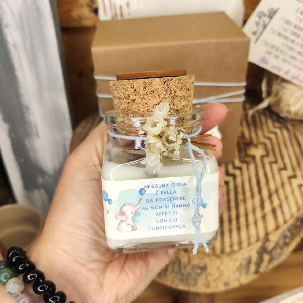 Candela artigianale PROFUMATA BATTESIMO